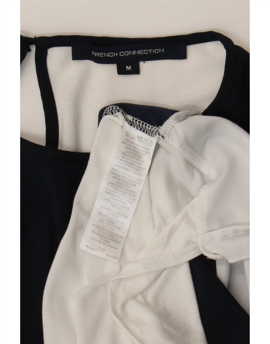 French Connection Damen-T-Shirt-Oberteil, UK 14, mittleres Marineblau, Farbblock