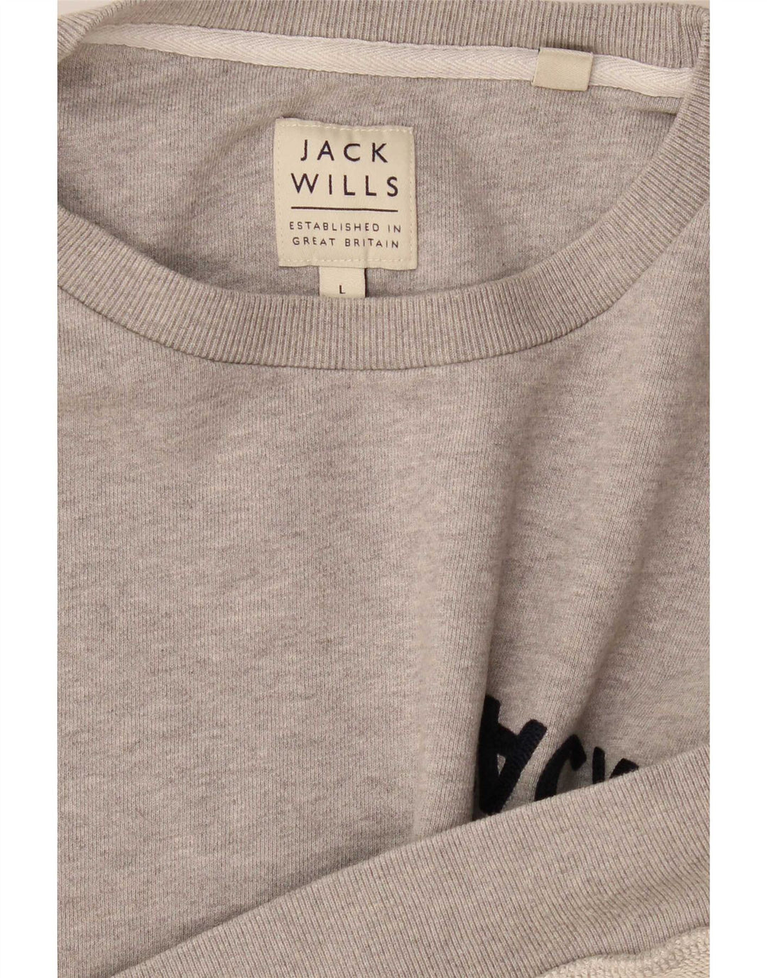 Jack Wills Herren-Sweatshirt mit Grafik, Größe L, Grau