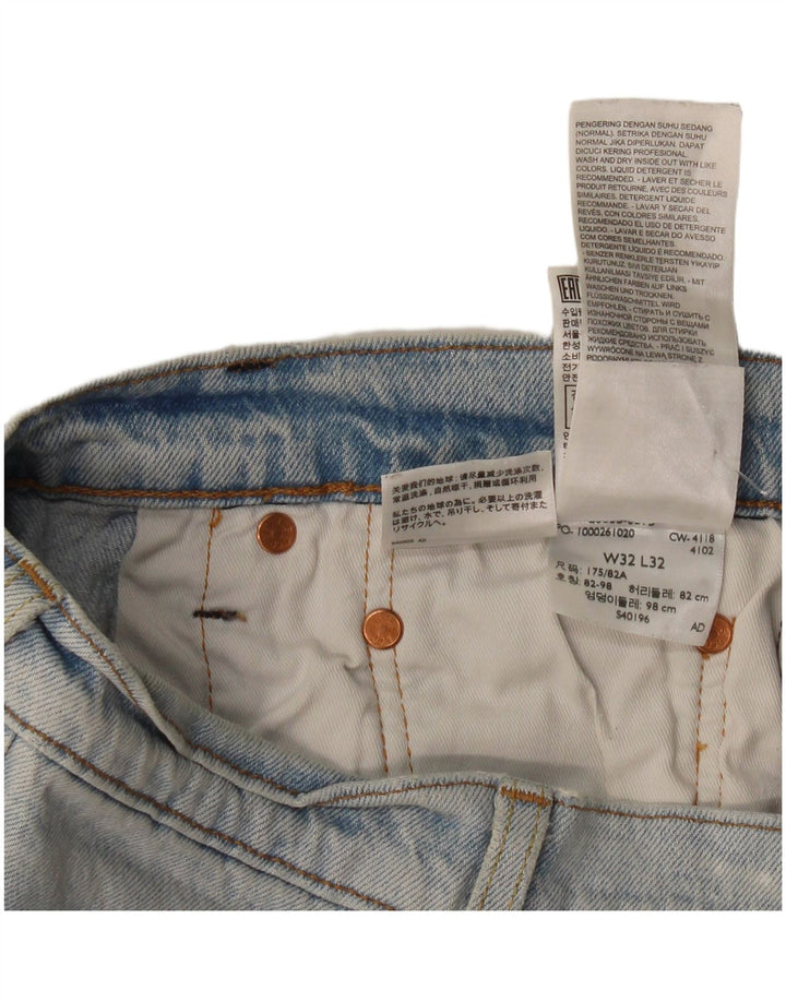 Levi's Damen 512 Denim Distressed Hot Pants W32 Große blaue Baumwolle