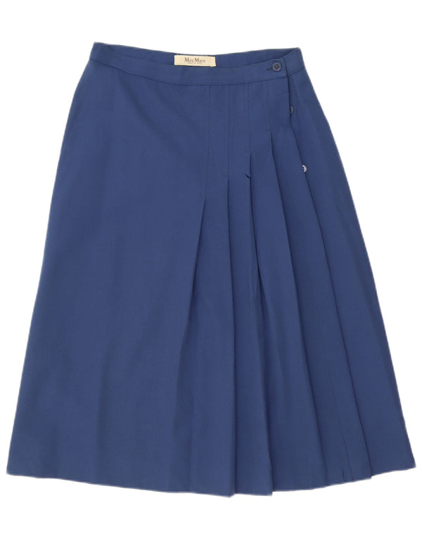 Max Mara Damen Plissee-A-Linien-Rock UK 16 Large W28 Marineblau