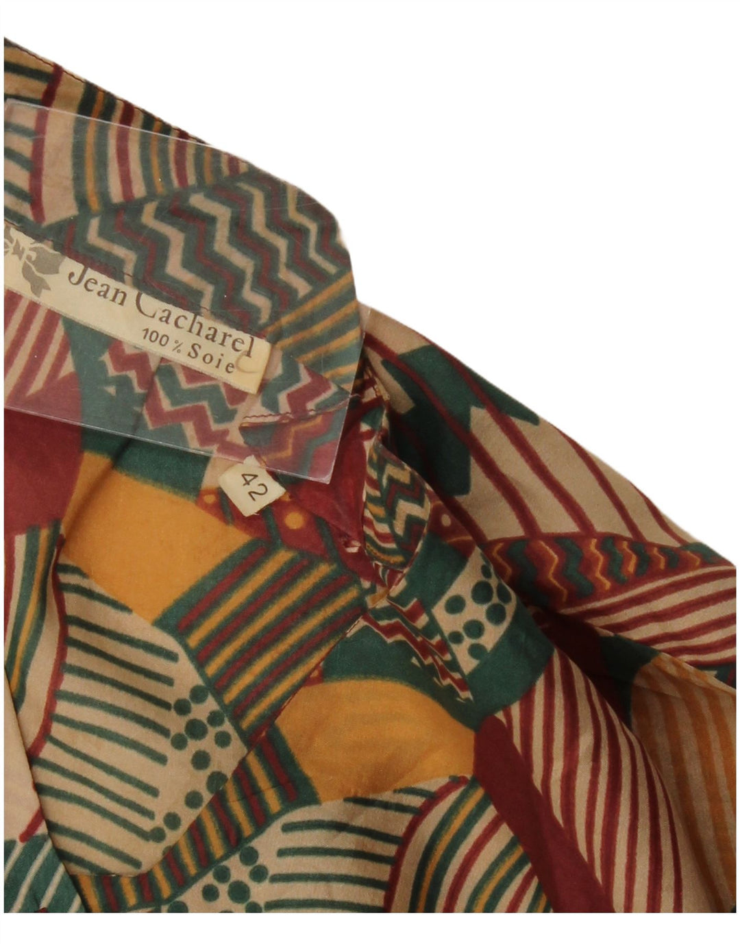 Vintage Damen Hemdbluse IT 42 Medium Mehrfarbig Geometrisch