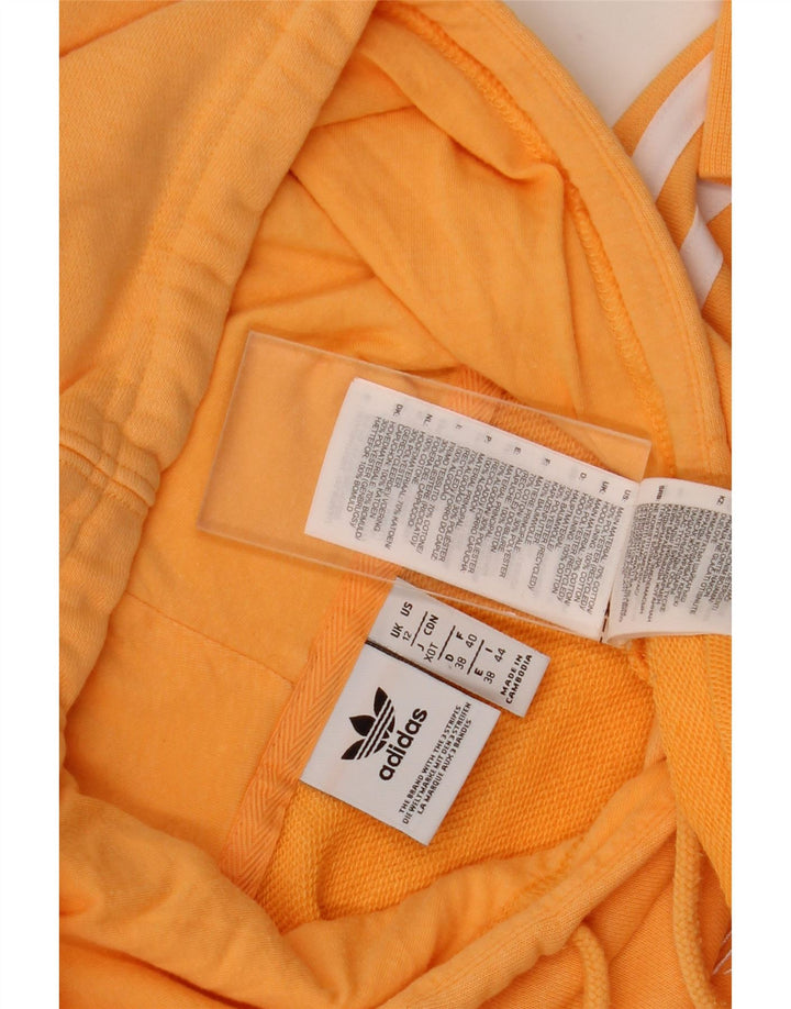 Adidas Damen Übergroßer Kapuzenpullover UK 12 Mittelorange Baumwolle