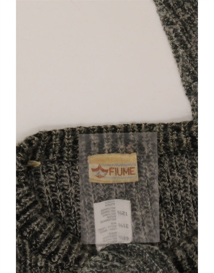 FIUME Herren-Pullover mit Rundhalsausschnitt, 2XL, graues Farbblock-Acryl