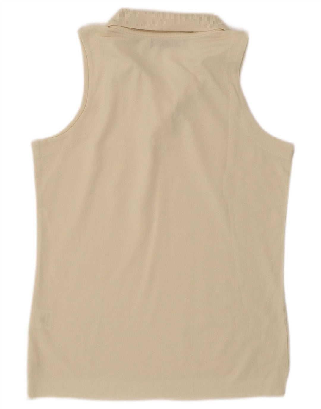 Asics Damen ärmelloses Poloshirt UK 10 Small Off White Baumwolle