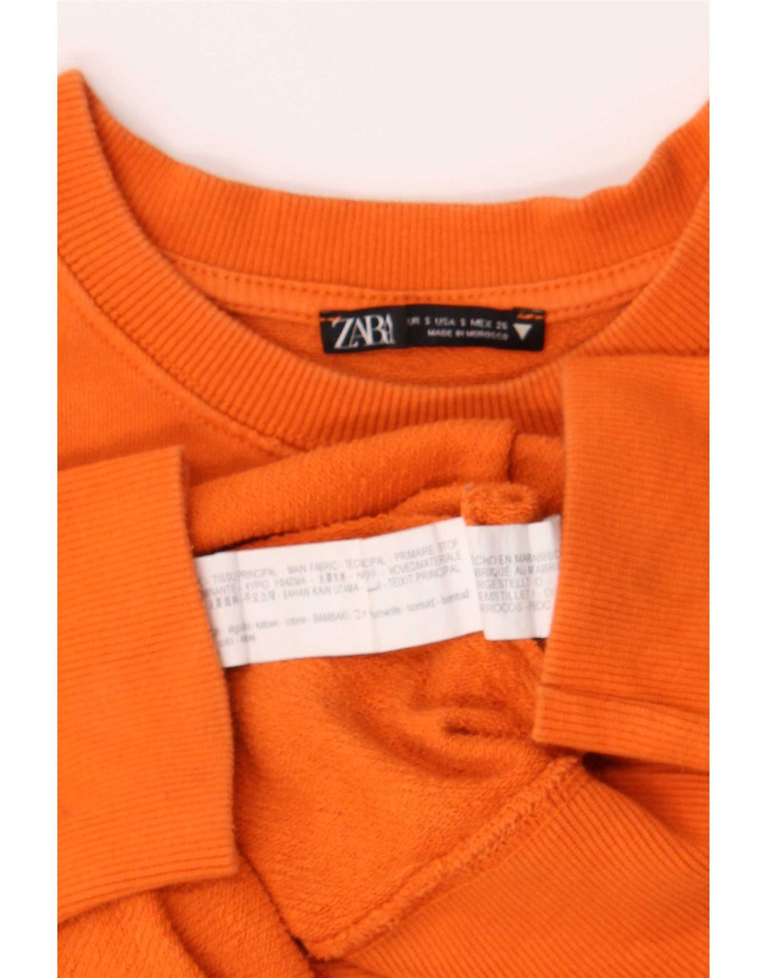 Zara Damen-Sweatshirt mit Grafik-Übergröße, Gr. 10, Größe S, Orange, Baumwolle