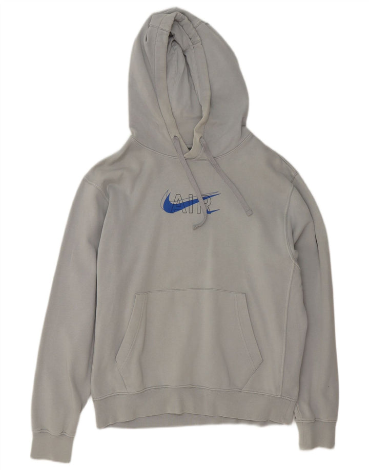 Nike Herren-Kapuzenpullover mit Grafik, groß, graue Baumwolle