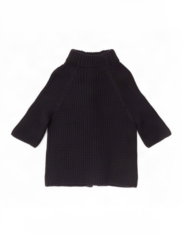 Woolrich Damen-Strickjacke mit 3/4-Ärmeln, Größe 40, Marineblau, Wolle