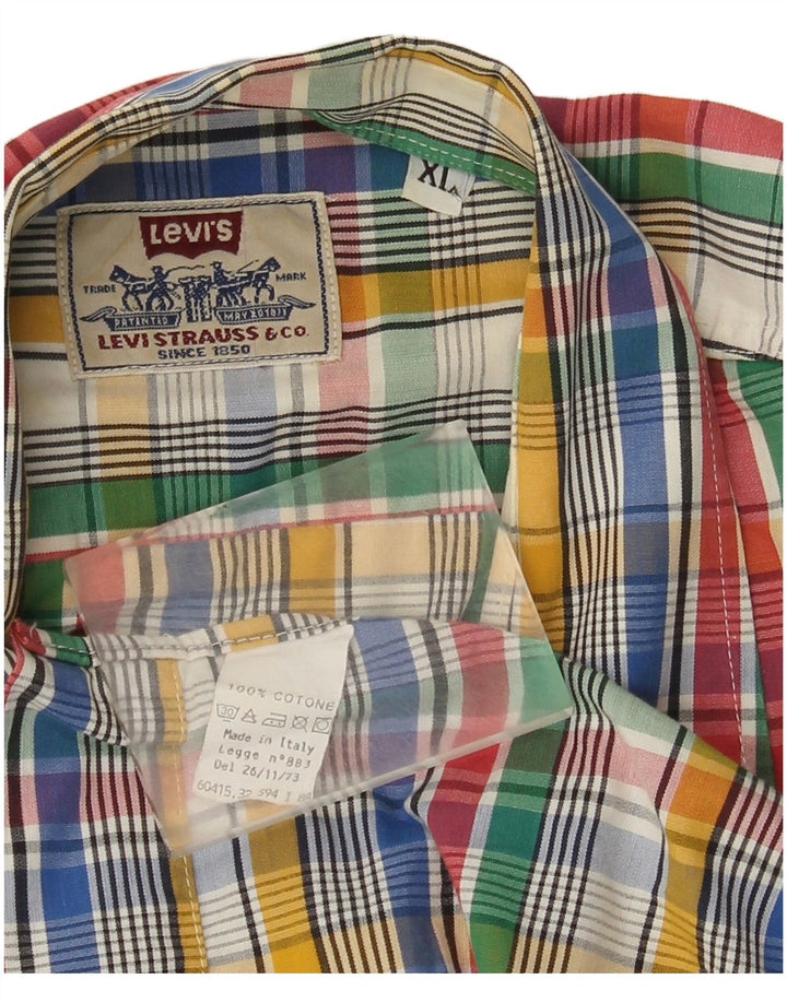 Levi's Herren-Kurzarmhemd XL aus mehrfarbig karierter Baumwolle