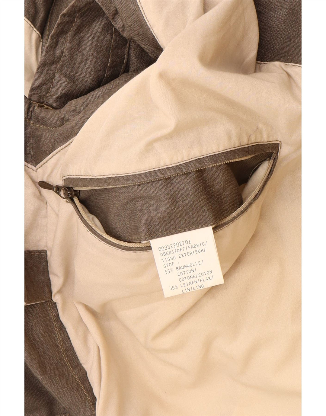 VINTAGE Herrenweste UK 38 Mittelbeige Colourblock-Baumwolle