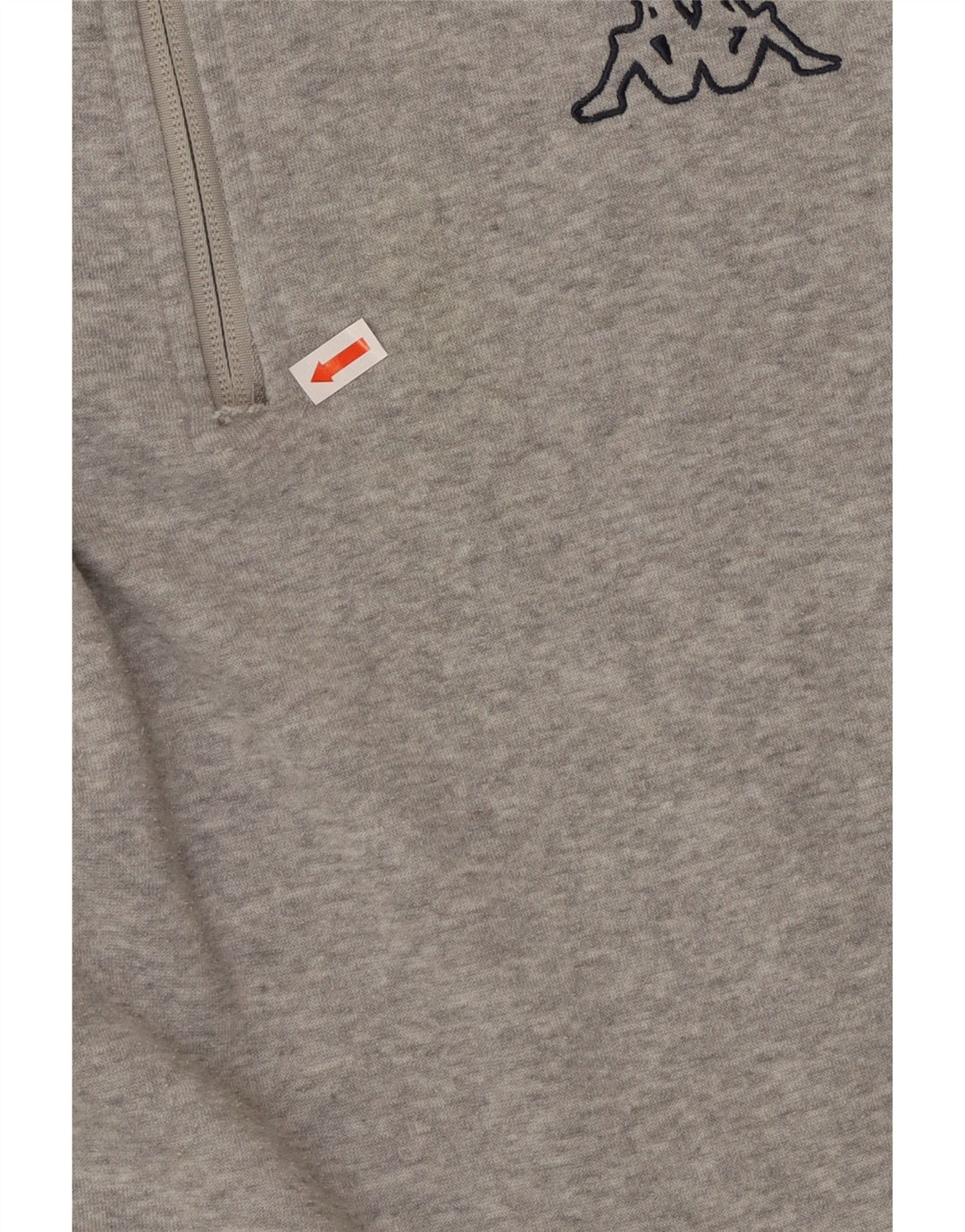 KAPPA Herren-Sweatshirt mit Reißverschluss am Hals, XL, graues Farbblock-Polyester