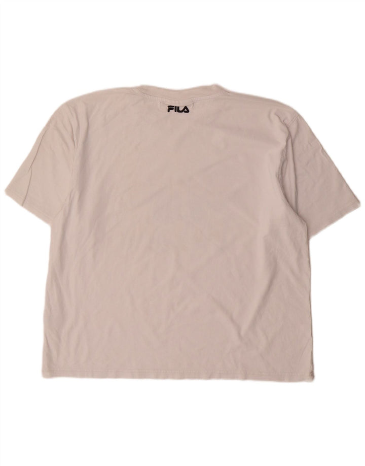 Fila Herren Duke Graphic T-Shirt Top Große weiße Baumwolle