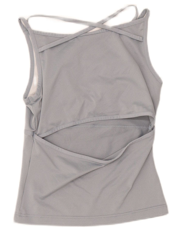 Adidas Damen Crop Vest Top UK 10 Small Grau Polyester Sport