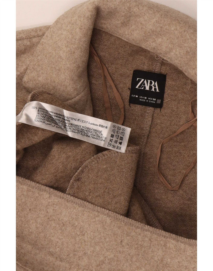 Zara Damen Mantel UK 14 Medium Beige Polyester