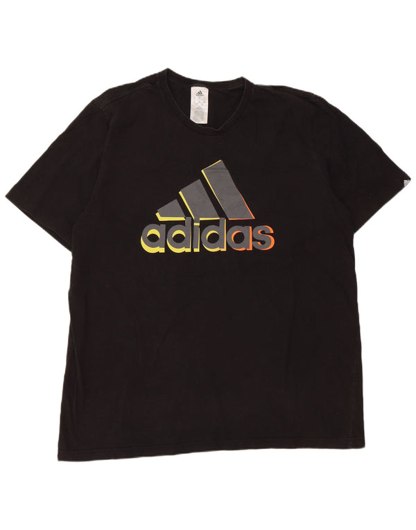 Adidas Herren Grafik T-Shirt Top XL Schwarz Baumwolle