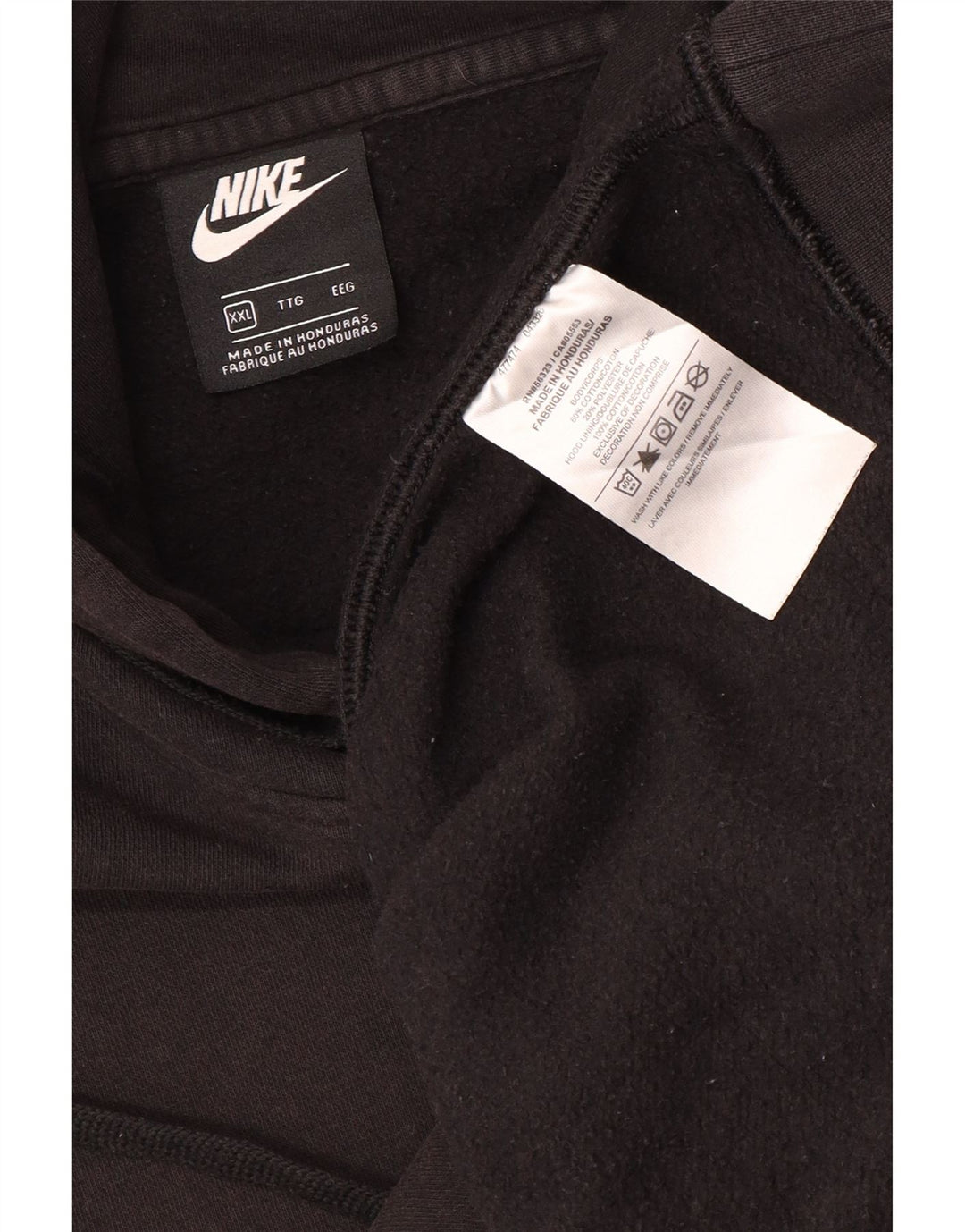 Nike Herren Kapuzenpullover 2XL Schwarz Baumwolle