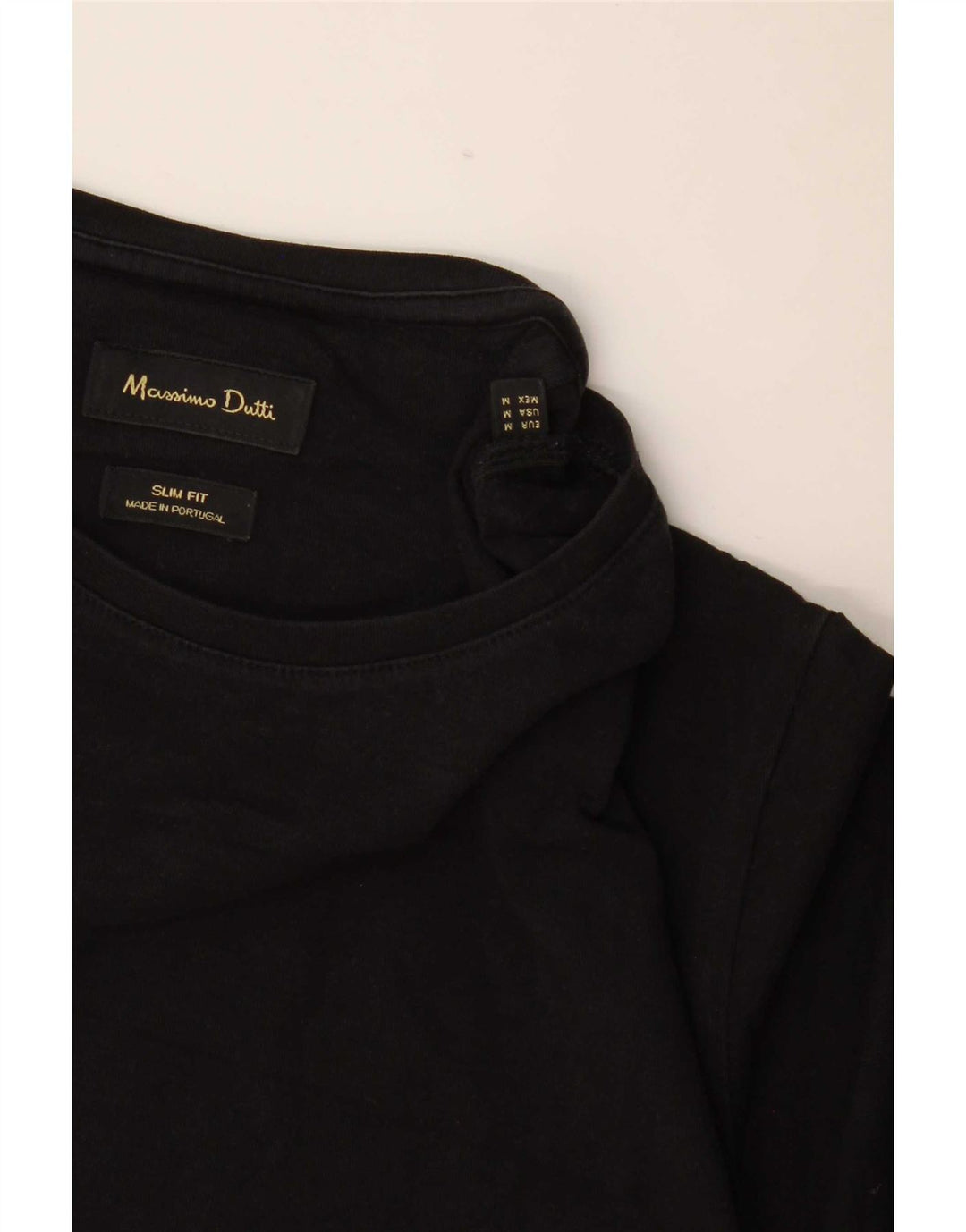 Massimo Dutti Herren Kurzarm Slim Fit T-Shirt Top Medium Schwarz