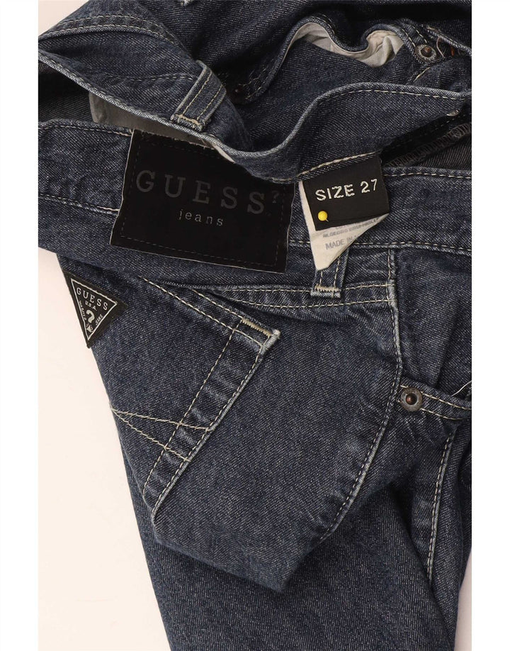 Guess Damen Straight Jeans W27 L30 Blaue Baumwolle