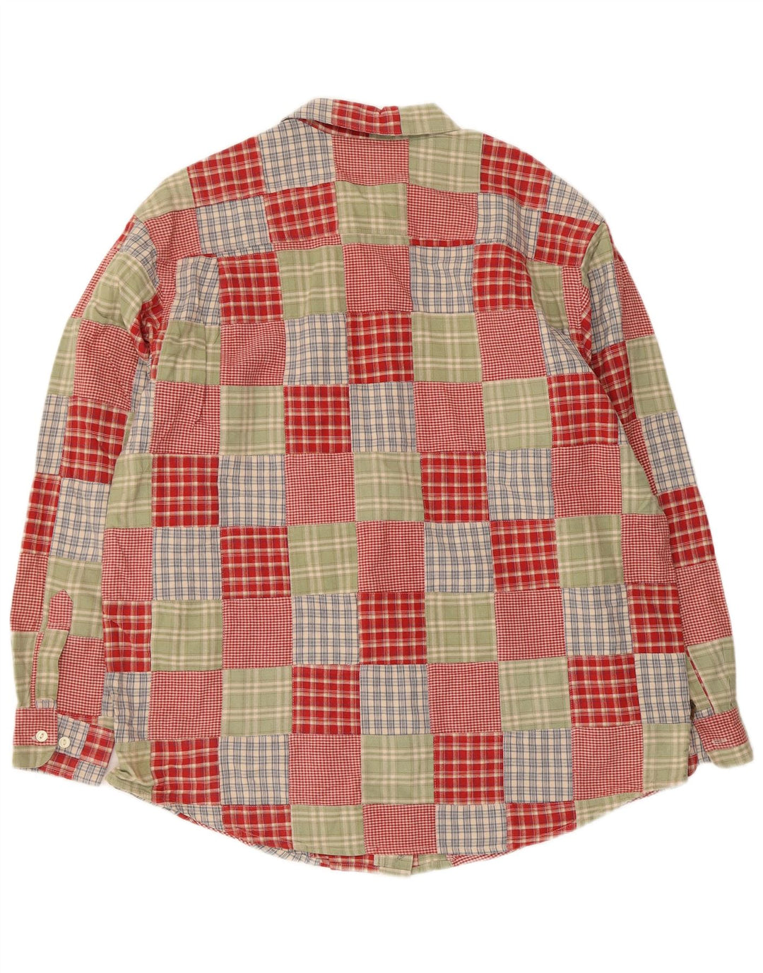 Eddie Bauer Damen Flanellhemd UK 16 Große mehrfarbige Patchwork-Baumwolle