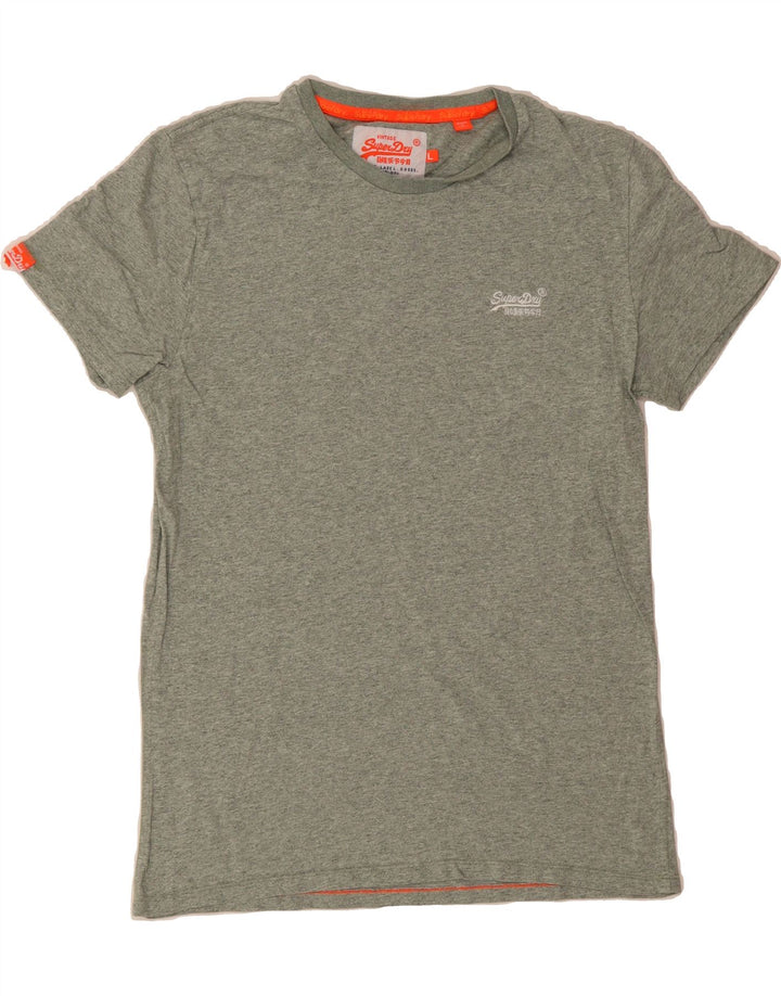SUPERDRY Womens T-Shirt Top Large Green Flecked Vintage Superdry and Second-Hand Superdry from Messina Hembry 