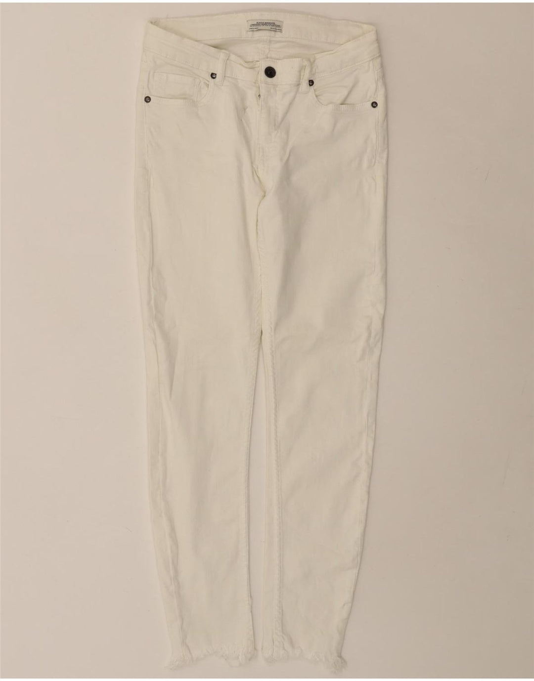ZARA Damen Slim Jeans EU 38 Small W28 L26 Weiß