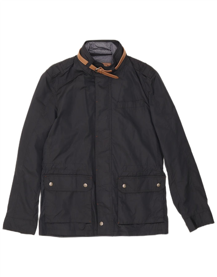 Massimo Dutti Herren-Utility-Jacke UK 38 Mittelmarineblaues Nylon