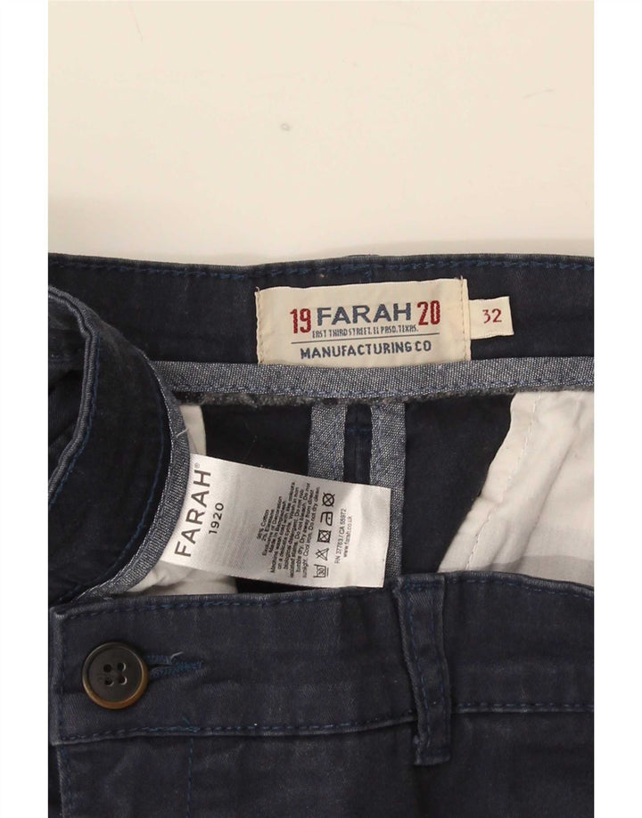 Farah Herren-Chinoshorts W32, mittelmarineblaue Baumwolle