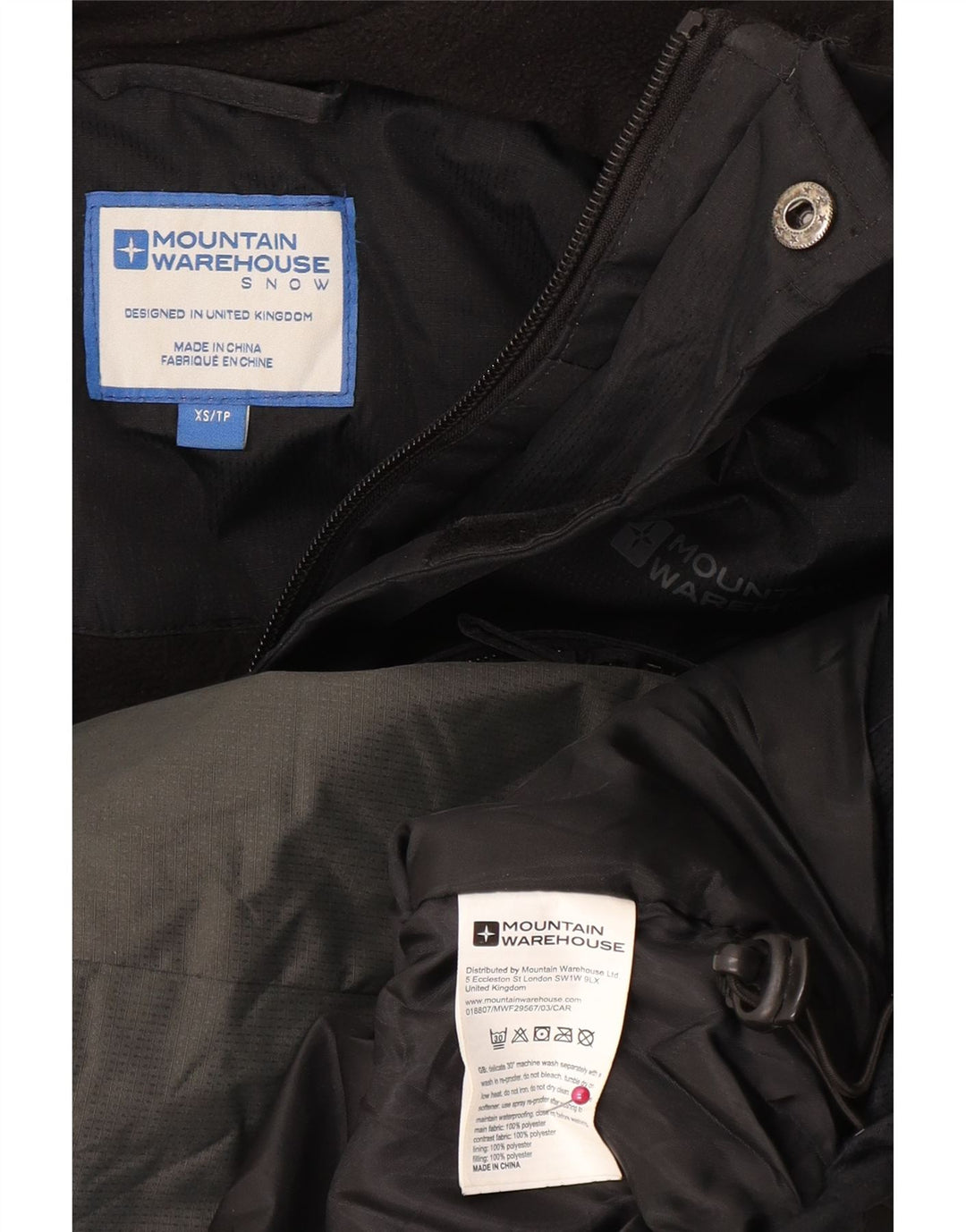 Mountain Warehouse Herren-Windbreaker-Jacke, UK 34, XS, Schwarz, Farbblock