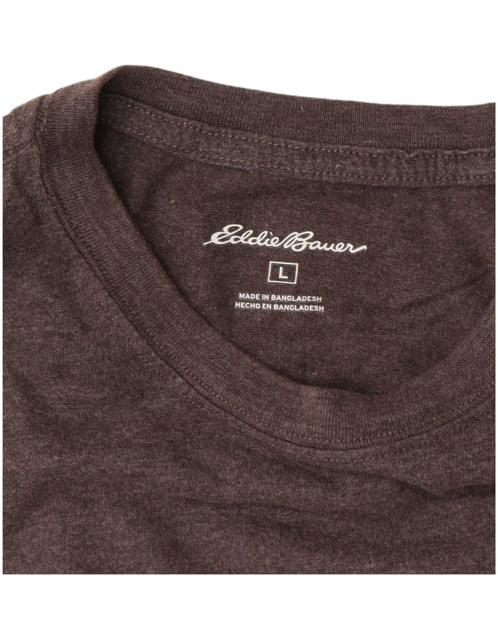EDDIE BAUER Herren-Top, langärmelig, groß, graue Baumwolle