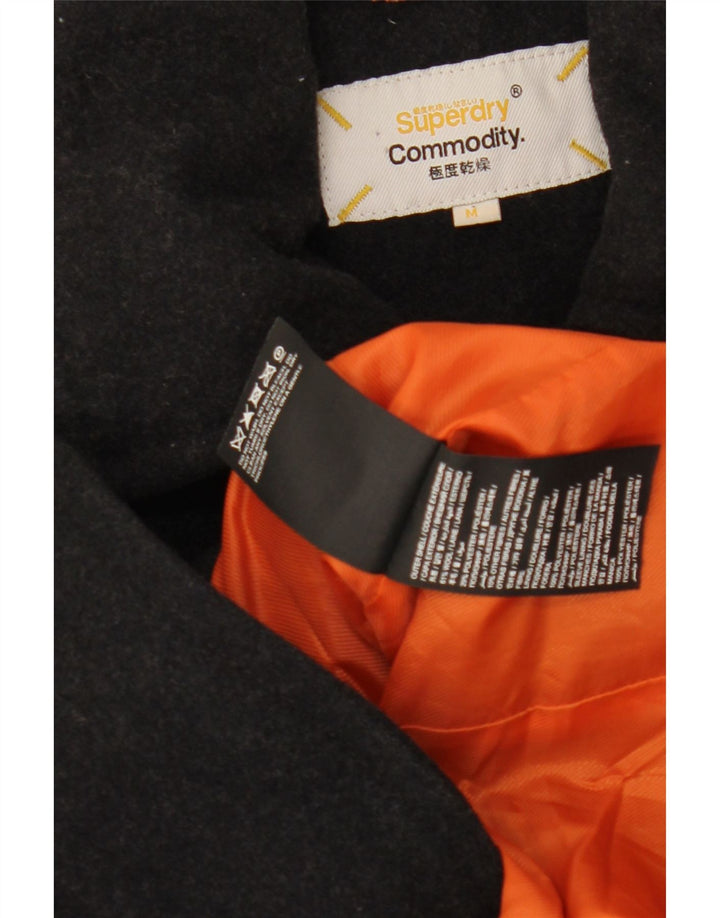Superdry Herren Pea Coat UK 38 Mittelschwarze Wolle