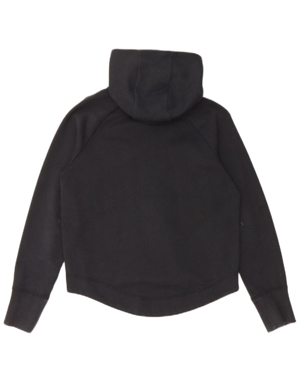 NIKE Mädchen-Kapuzenpullover mit Reißverschluss, 12–13 Jahre, groß, schwarz gestreift, Baumwolle