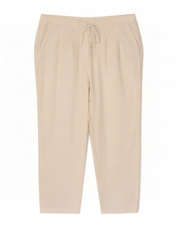 Marks & Spencer Damen Caprihose UK 12 Medium W30 L21 Weißes Leinen