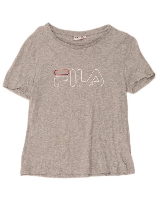 Fila T-Shirt mit Grafik für Mädchen, 13–14 Jahre, Größe L, Grau, Baumwolle