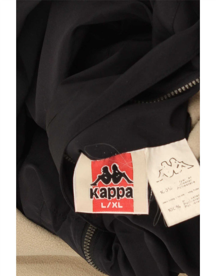 Kappa Herren-Jacke mit Kapuze, lockere Passform, wendbar, UK 40, Größe L, Schwarz, Polyester