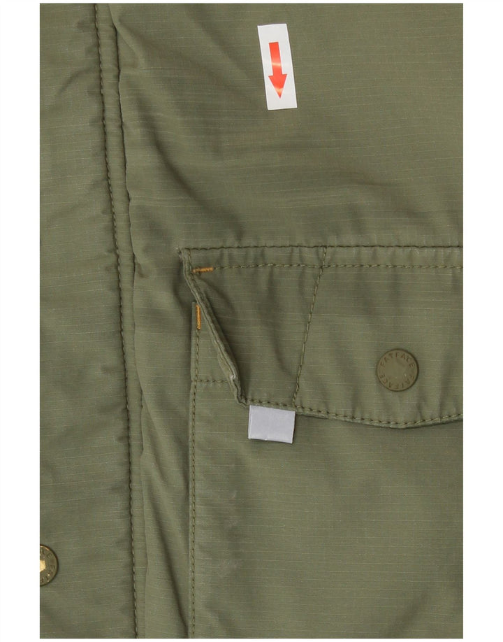 Fat Face Jungen-Parka mit Kapuze, 8–9 Jahre, Khaki, Baumwolle