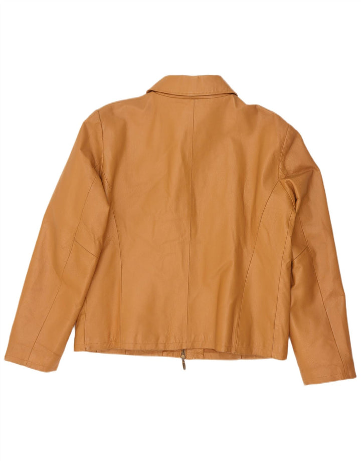 Montereggi Damen Lederjacke UK 14 Large Beige Leder
