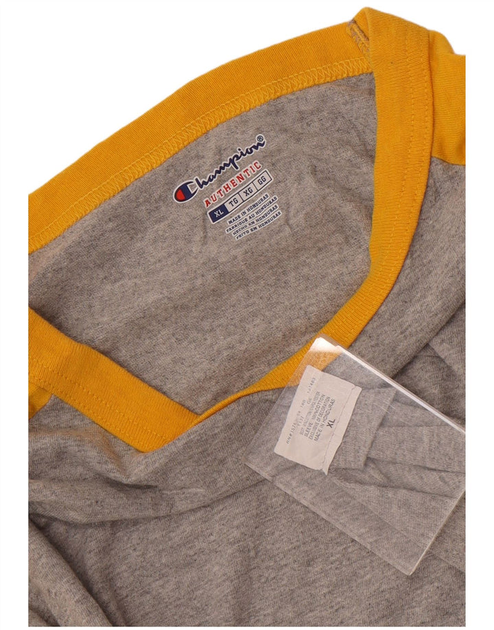 CHAMPION Herren-Top, langärmelig, XL, Grau, Colourblock-Baumwolle
