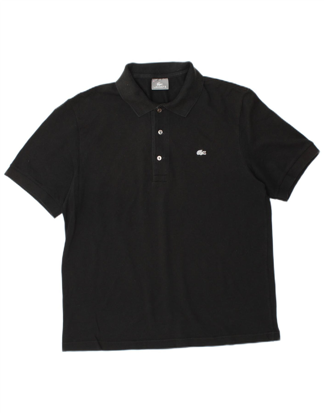 LACOSTE Herren-Poloshirt, Größe 5, groß, schwarze Baumwolle