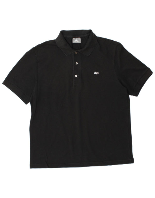 LACOSTE Herren-Poloshirt, Größe 5, groß, schwarze Baumwolle