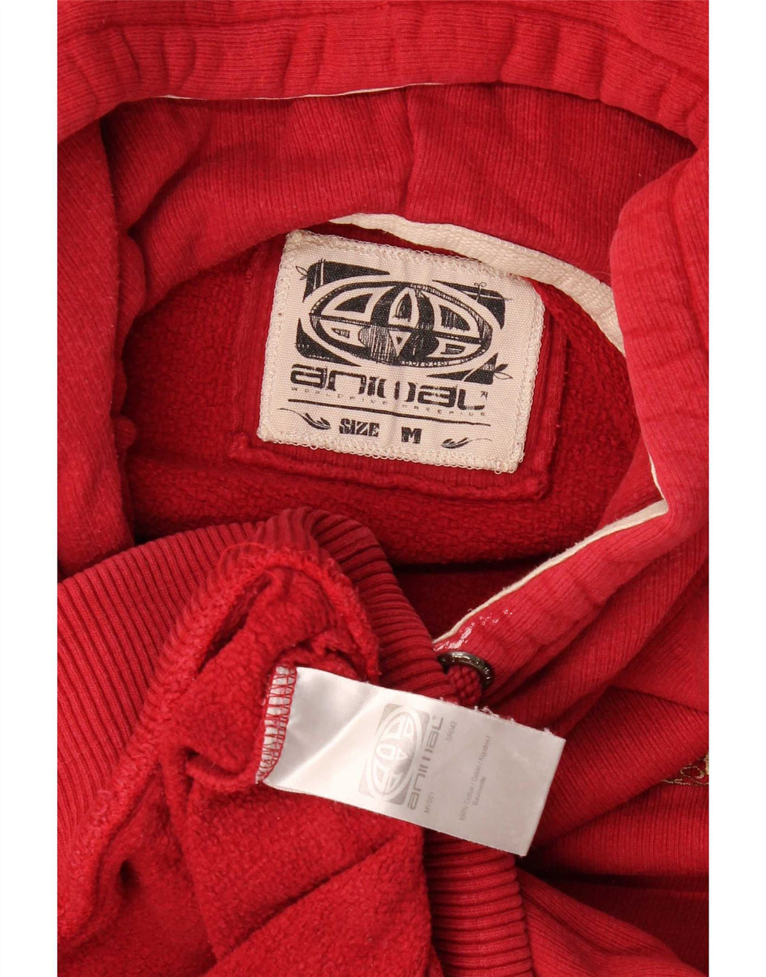 Animal Herren Kapuzenpullover aus mittelroter Baumwolle