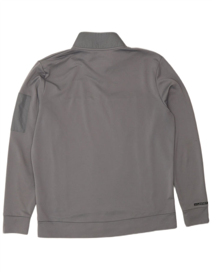 Under Armour Herren-Sweatshirt mit Reißverschluss am Hals, Mittelgraues Polyester
