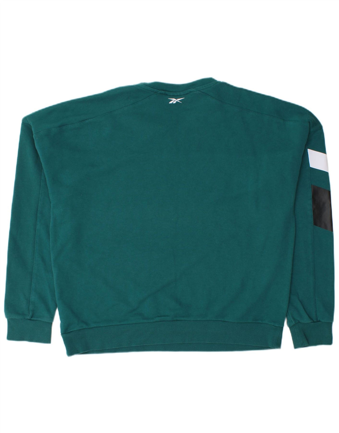 Reebok Herren Grafik-Sweatshirt-Pullover aus mittelgrüner Colourblock-Baumwolle