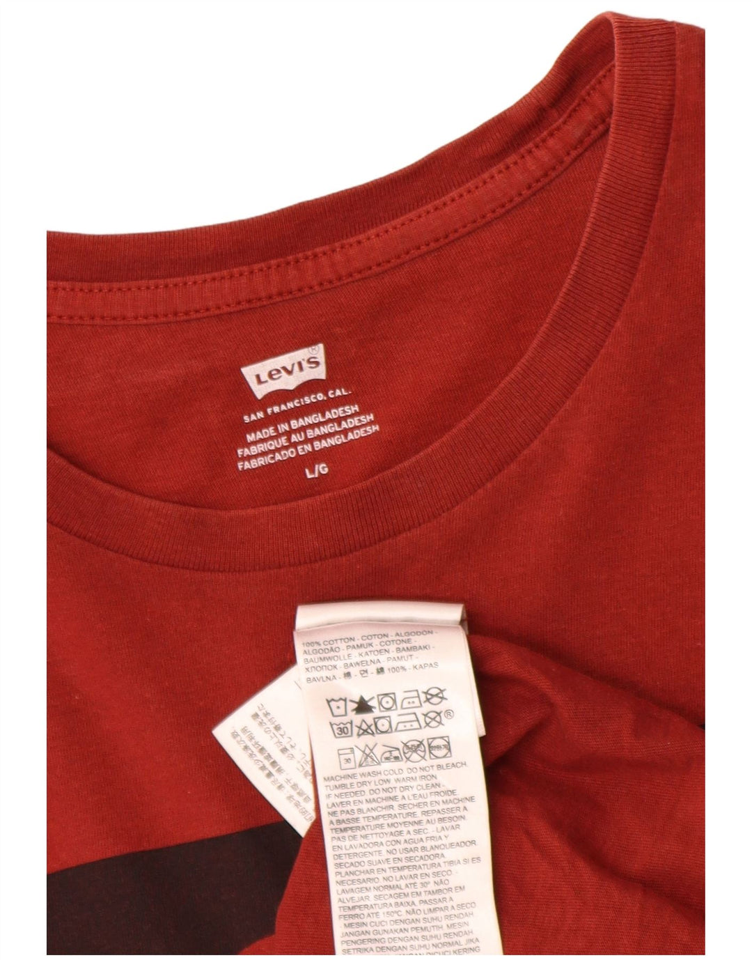 Levi's Herren-T-Shirt mit Grafik, Größe L, aus roter Baumwolle