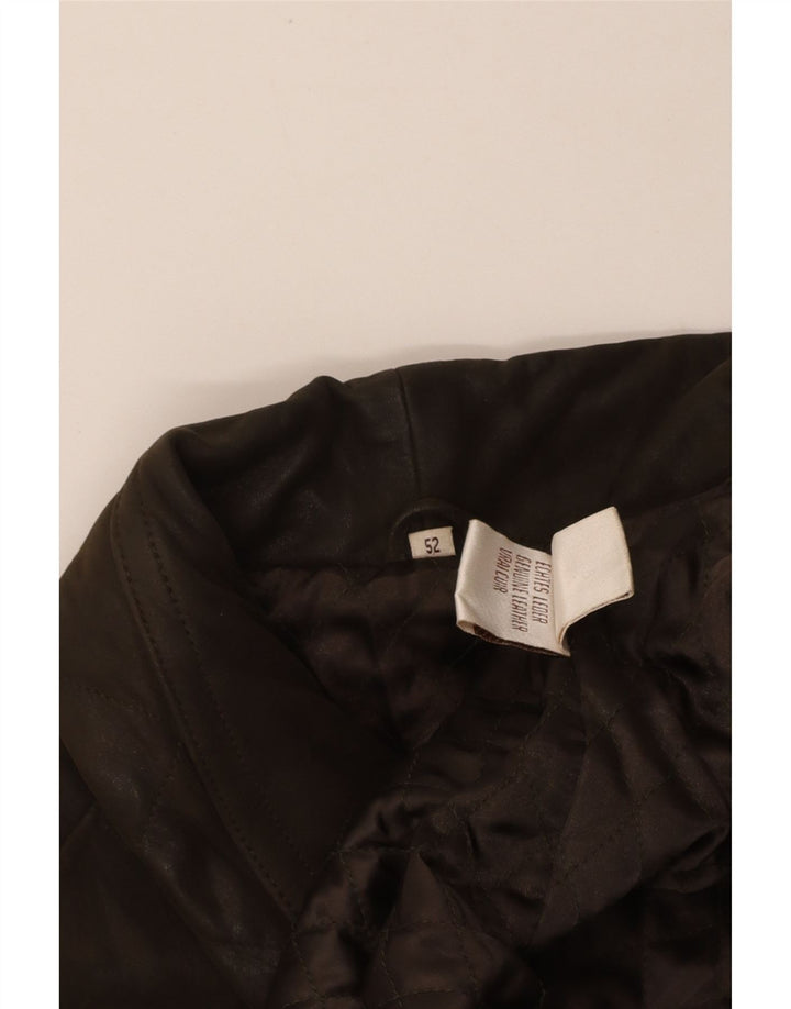 VINTAGE Mens Leather Jacket IT 52 XL Brown Leather