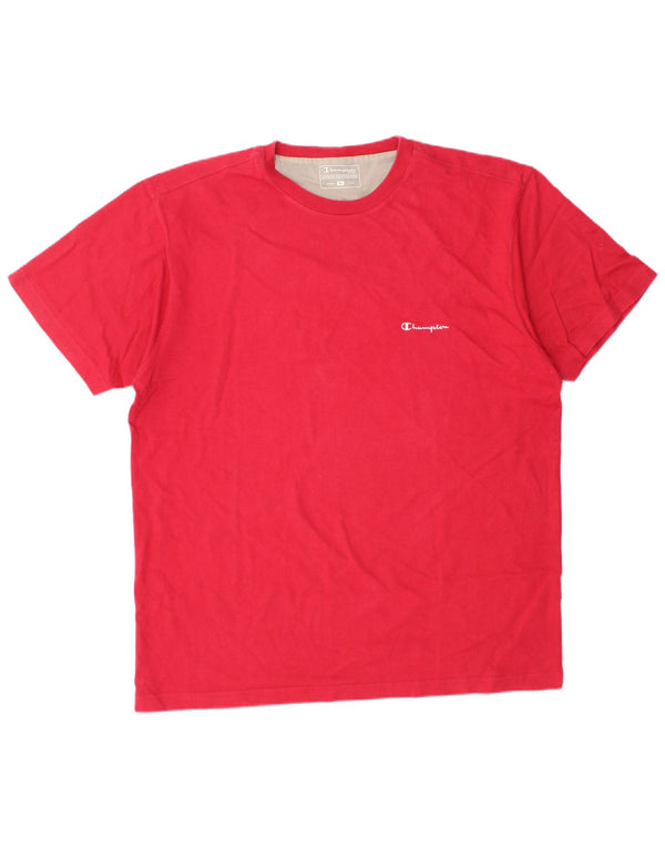 Champion Herren T-Shirt Top XL Rot Baumwolle