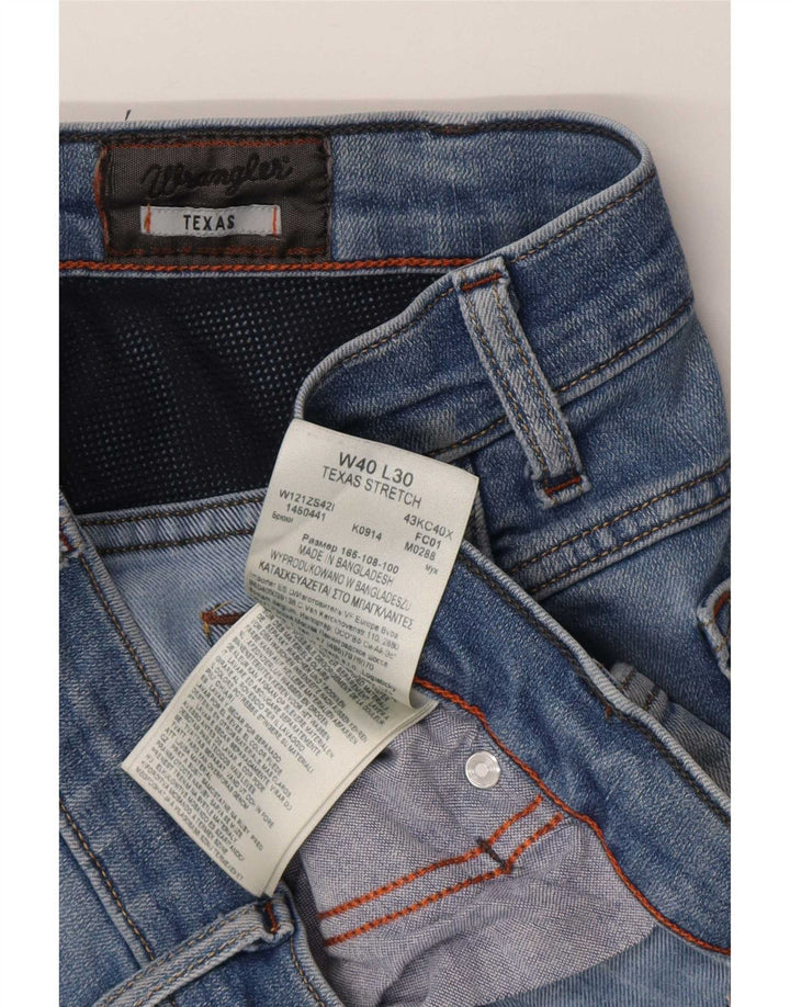 Wrangler Herren Texas Stretch Straight Jeans W40 L30 Blaue Baumwolle