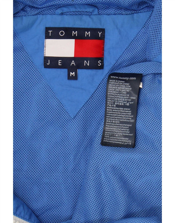 Tommy Hilfiger Herren-Anorakjacke mit Kapuze und Grafik, UK 38, Mittelblau