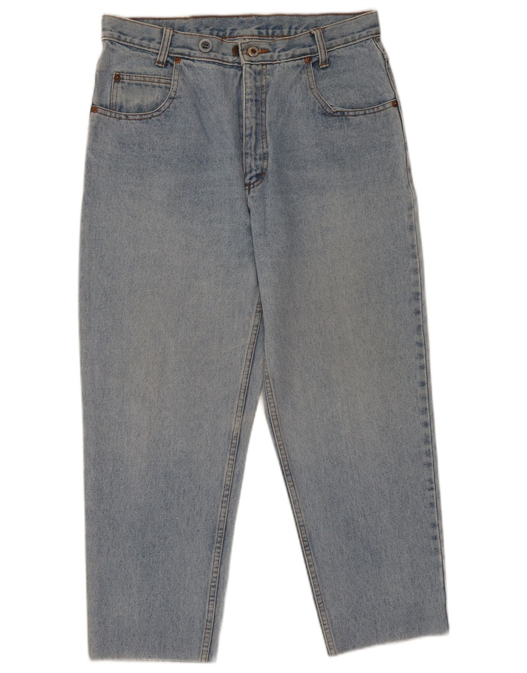 Vintage Damen Crop Tapered Jeans W32 L26 Blau