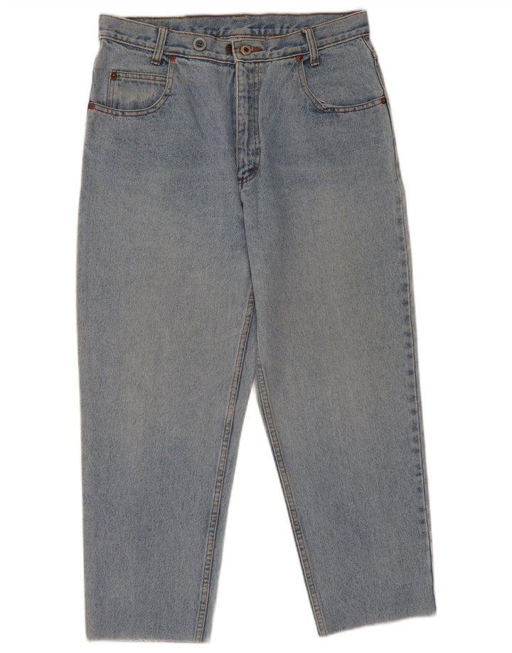 Vintage Damen Crop Tapered Jeans W32 L26 Blau