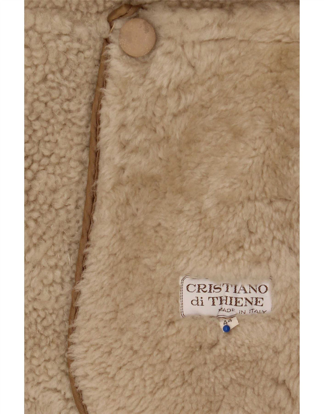 Cristiano Di Thiene Damen Lammfellmantel IT 44 Mittelbeige