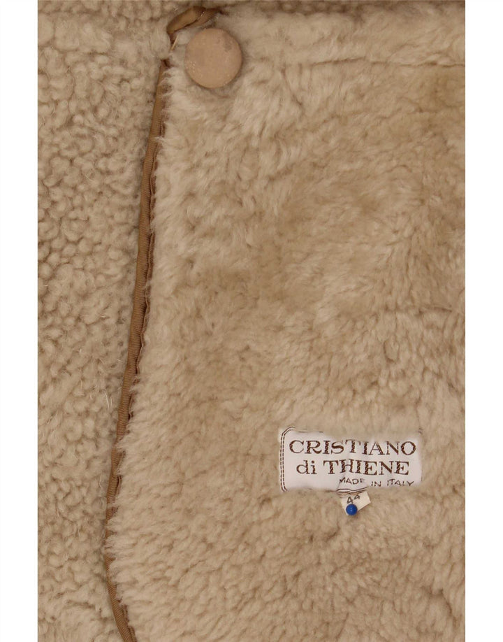 Cristiano Di Thiene Damen Lammfellmantel IT 44 Mittelbeige